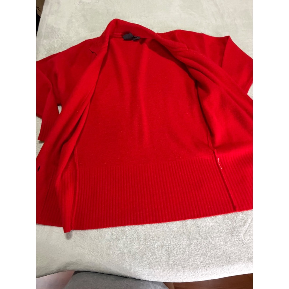 John Weitz Vintage Red Lambswool Angora Blend Collared Button Hem Cardigan M - Picture 7 of 10